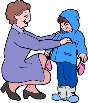 getting-dressed-clipart-a-woman-helping-child-with-hand