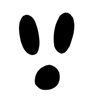 ghost-face-clipart-a-black-and-white-image-of-face-two