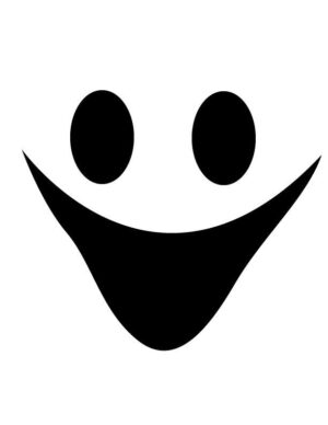 ghost-face-clipart-a-black-and-white-image-of-smiling-face