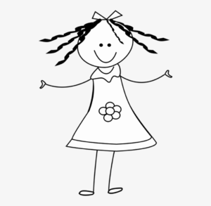 girl-clipart-black-and-white-a-girl-with-flower-in-her-hand