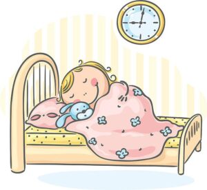 girl-sleeping-clipart-a-little-girl-sleeping-in-her-bed-with-clock
