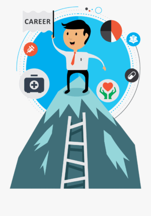 goals-clipart-a-man-standing-on-top-of-mountain-with-ladder