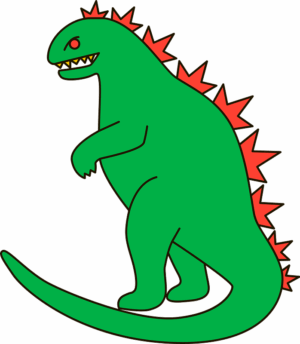godzilla-clipart-a-green-dinosaur-with-red-spikes-on-its-back