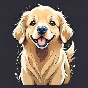 golden-retriever-clipart-a-golden-retrieve-dog-with-black-background