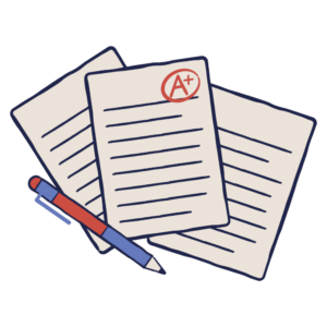 good-grades-clipart-two-papers-with-a-pen-and