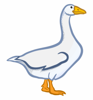 goose-clipart-a-white-duck-with-yellow-feet