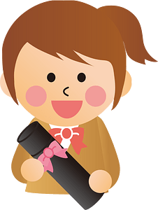 graduate-clipart-a-girl-with-pink-bow-and-black-bag