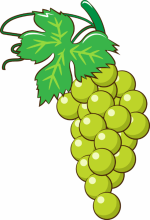 grape-clipart-a-bunch-of-grapes-with-green-leaves-three