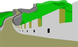 great-wall-of-china-clipart-a-drawing-of-street-with-green-tree