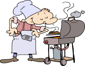 grill-clipart-a-cartoon-chef-cooking-steak-on-grill
