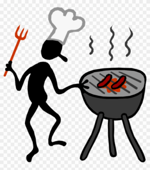 Grill Clipart A Man Cooking On Grill With Spat