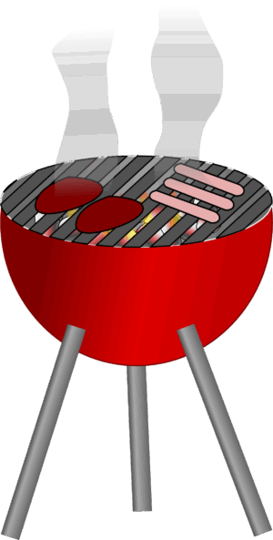 grill-clipart-a-red-grill-with-two-tongs-on-it