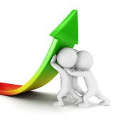 growth-clipart-a-man-is-standing-next-to-green-arrow