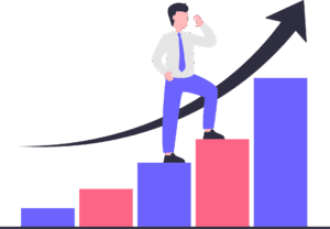 growth-clipart-a-man-standing-on-bar-chart-with-an-arrow-pointing-up