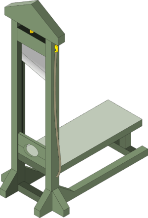 guillotine-clipart-a-green-bench-with-yellow-button-on-it