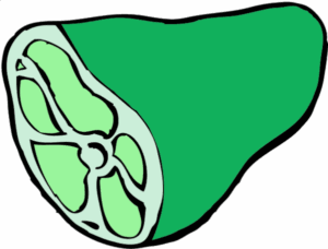 ham-clipart-a-green-leaf-with-white-background