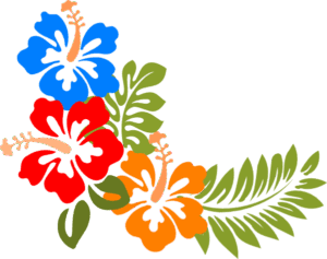 hawaiian-clipart-a-flower-with-leaves-and-flowers-on-it