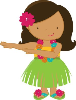 hawaiian-clipart-a-girl-in-green-dress-with-flower-her-hair