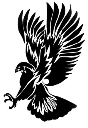 hawk-clipart-a-black-and-white-eagle-with-wings