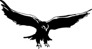 hawk-clipart-a-black-and-white-silhouette-of-bird-two
