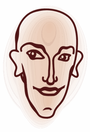 head-clipart-a-brown-and-white-face-with-outline