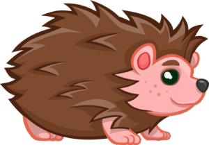hedgehog-clipart-a-hedge-with-black-nose-and-brown-hair