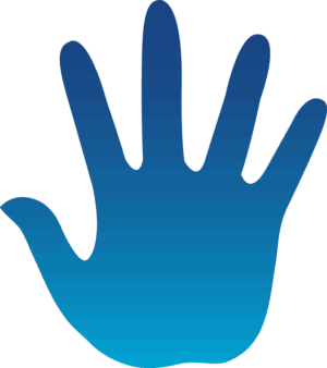 high-five-clipart-a-blue-hand-with-white-outline