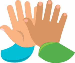 high-five-clipart-two-hands-with-green-leaves
