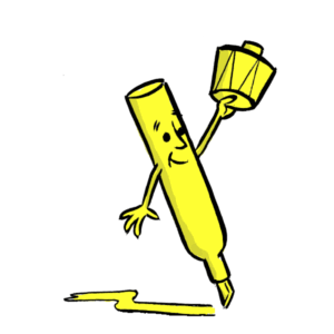 highlighter-clipart-a-cartoon-banana-with-knife-in-it