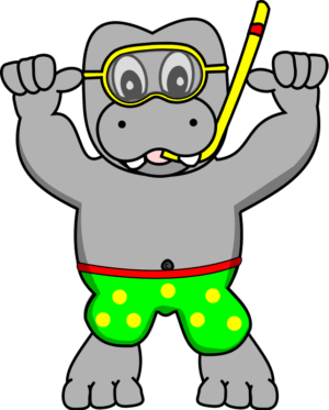 hippo-clipart-a-cartoon-hippo-with-tube-and-goggles