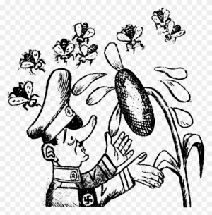 hitler-clipart-a-drawing-of-man-with-bird-on-his-shoulder