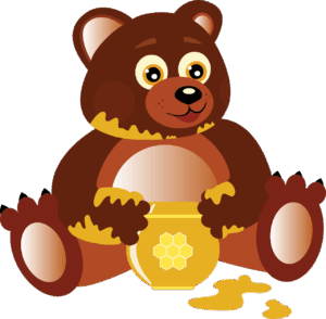 honey-clipart-a-brown-bear-sitting-next-to-honey-jar