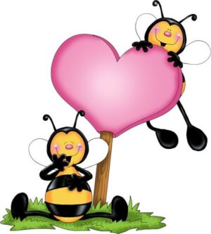 honey-clipart-a-couple-of-bees-holding-heart-shaped-sign