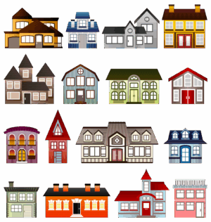 houses-clipart-a-set-of-houses-with-different-colors
