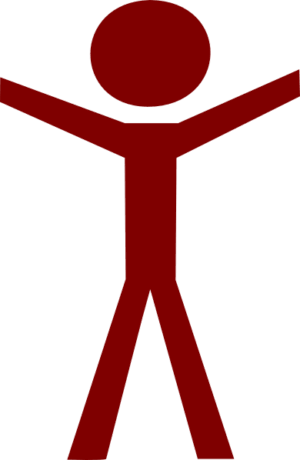human-clipart-a-red-sticker-with-man-standing-on-it