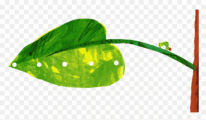 hungry-caterpillar-clipart-a-green-leaf-with-red-stem-on-it