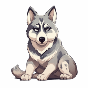 husky-clipart-a-husky-dog-with-sad-look