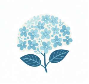 hydrangea-clipart-a-blue-flower-with-leaves-on-it
