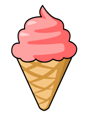 icecream-clipart-a-pink-ice-cream-cone-with-of