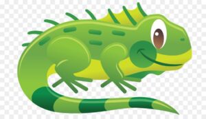 iguana-clipart-a-green-lizard-with-black-and-white-stripe-on-its-back