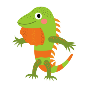 iguana-clipart-a-green-lizard-with-orange-spots-and-pink-nose