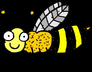 insects-clipart-a-bee-with-feather-and-cookie