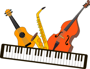 jazz-clipart-a-violin-and-sit-on-top-of-piano
