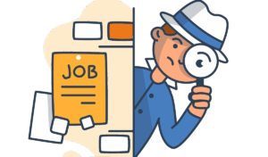 jobs-clipart-a-man-looking-at-piece-of-paper-with-magni