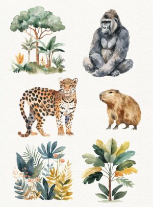 jungle-animals-clipart-watercolor-jungle-animals-clipart