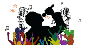 karaoke-clipart-a-crowd-of-people-with-their-hands-up