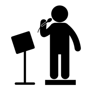 karaoke-clipart-a-person-is-standing-next-to-sign