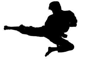 karate-clipart-a-silhouette-of-man-kicking-with-baseball-bat