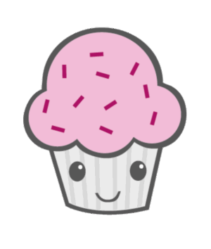 kawaii-clipart-a-cupcake-with-sprins-on-top