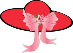 kentucky-derby-clipart-a-red-hat-with-pink-ribbon-and-rose